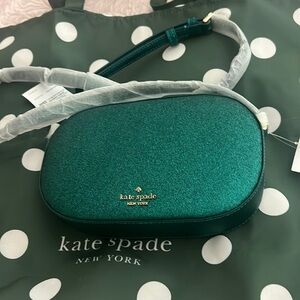 Kate, spade, glitter, glimmer, oval Crossbody purse camera bag NWT